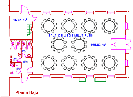 Plano Planta Baja del Pabellón de las Calesas de la Quinta Alegre