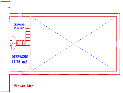 Plano Planta Alta del Pabellón de las Calesas de la Quinta Alegre